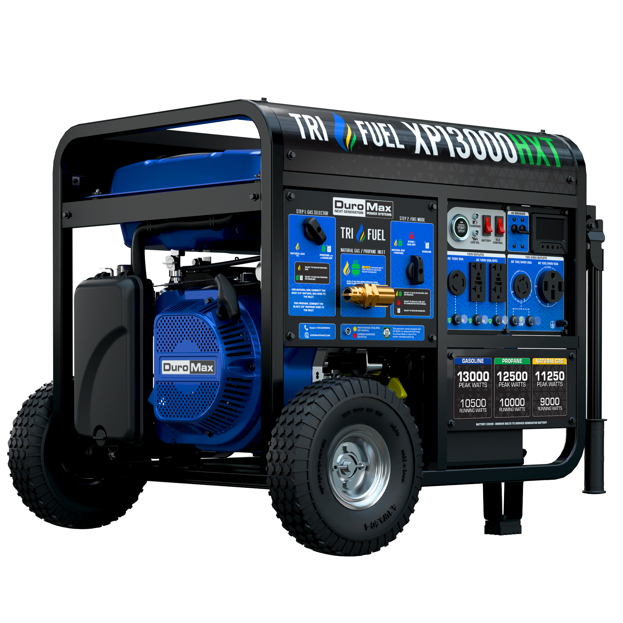 13,000 Watt Tri Fuel Portable HXT Generator w/ CO Alert